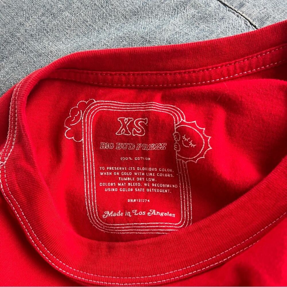 Big Bud Press Red Cotton Short-Sleeve Tee - Picture 5 of 5